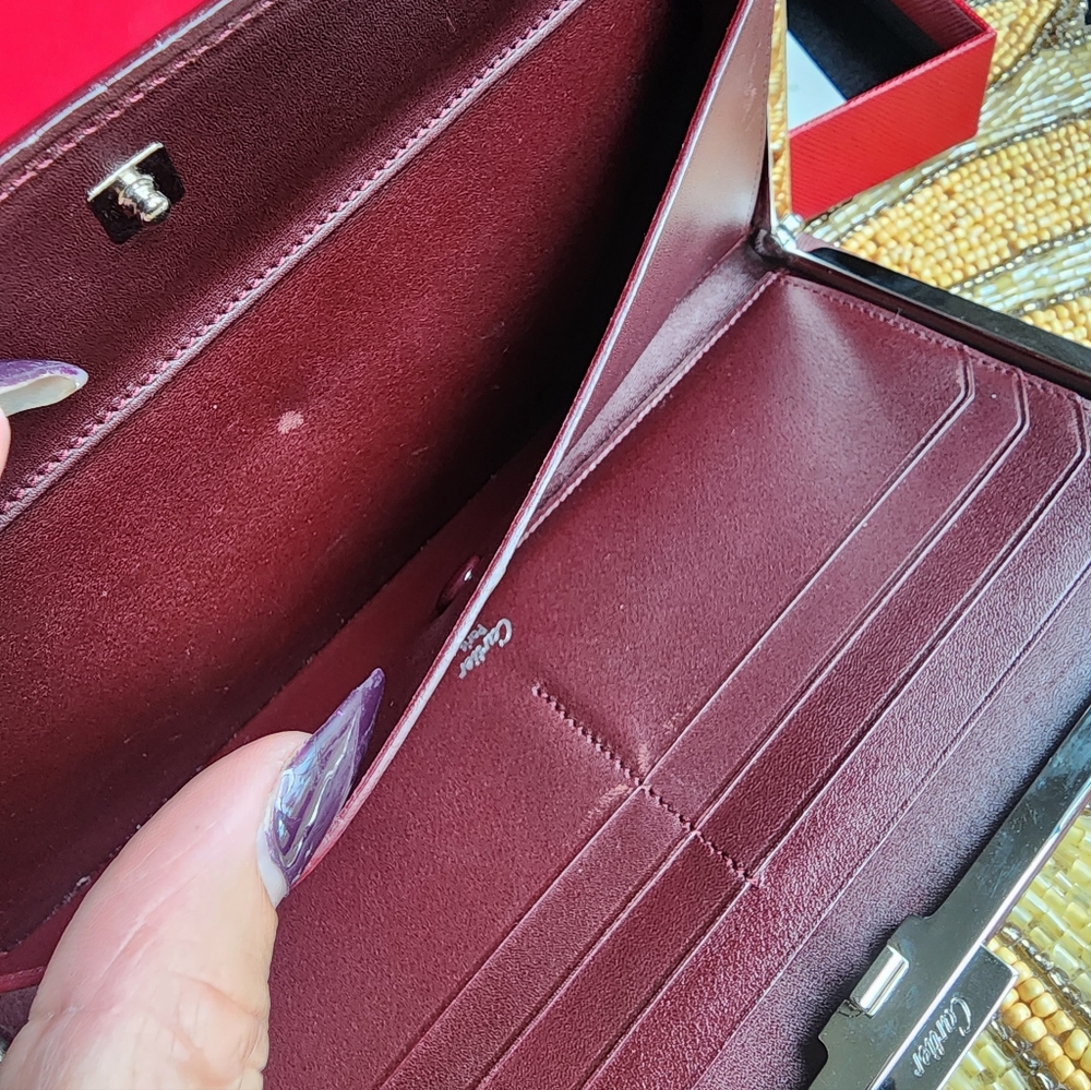 Authentic Cartier Burgundy Card Holder or Wallet